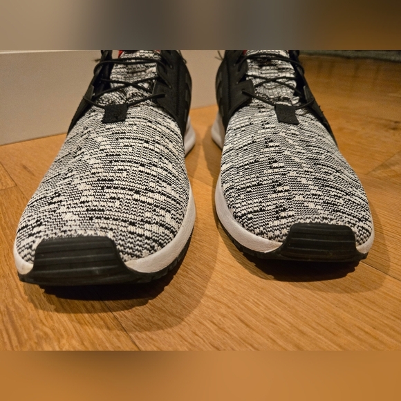 Adidas X PLR 10.5 Run Slip On Stretch Comfortable Black White Red Lightweight - Picture 3 of 11